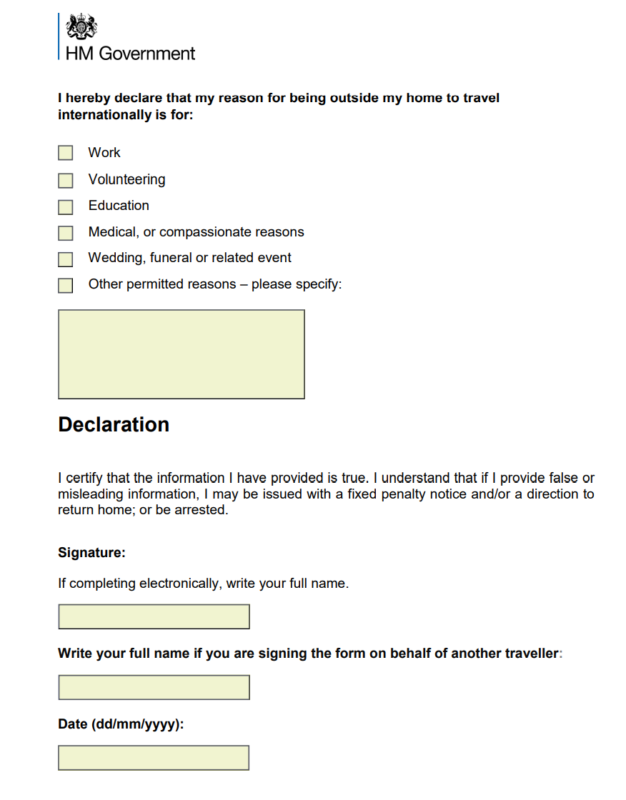 a form with a questionnaire