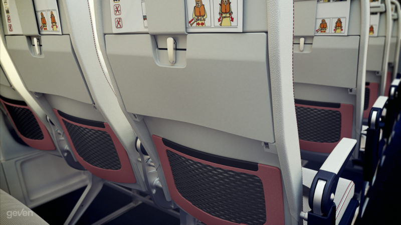 the seats on a plane