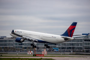 Delta Airbus A330-300 landing at London Heathrow Airport - Image, Econmy Class and Beyond