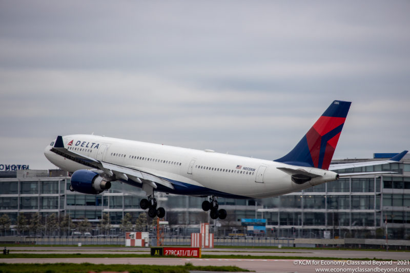 Delta Airbus A330-300 landing at London Heathrow Airport - Image, Economy Class and Beyond