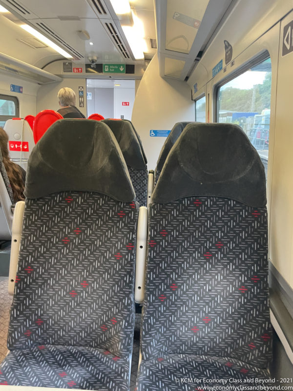 a seats on a train