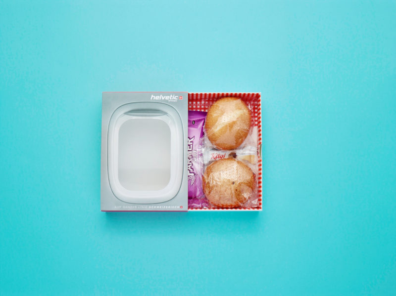 a package of food on a blue background