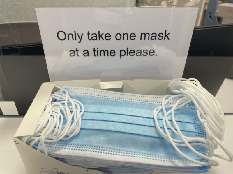 a box of face masks