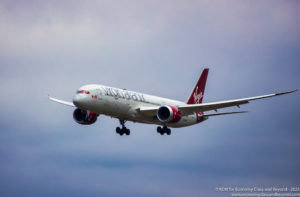 Virgin Atlantic Boeing 787-9 on final approach to London Heathrow - Image, Economy Class and Beyond