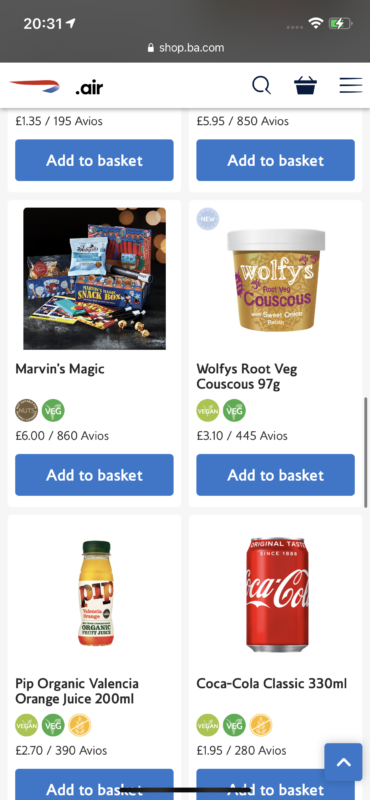 a screenshot of a food and drink