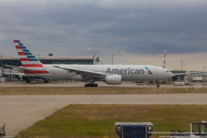 American Airline Boeing 777-200ER taxiing at London Heathrow - Image, Economy Class and Beyond