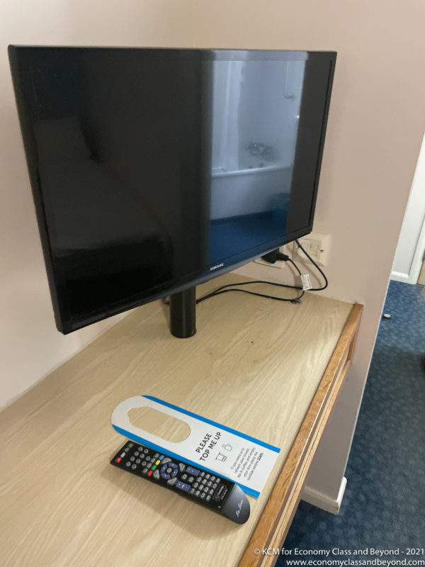a tv on a table