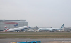 BA A321 and CX 777-300ER at LHR