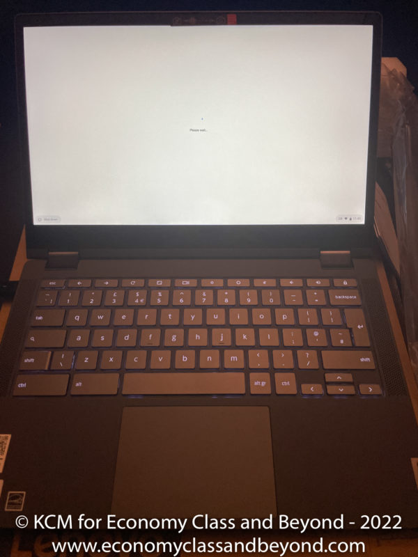 a laptop with a white screen