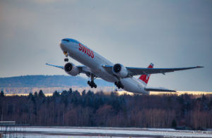 SWISS Boeing 777-300ER taking off from Zurich Airport - Image, Economy Class and Beyond