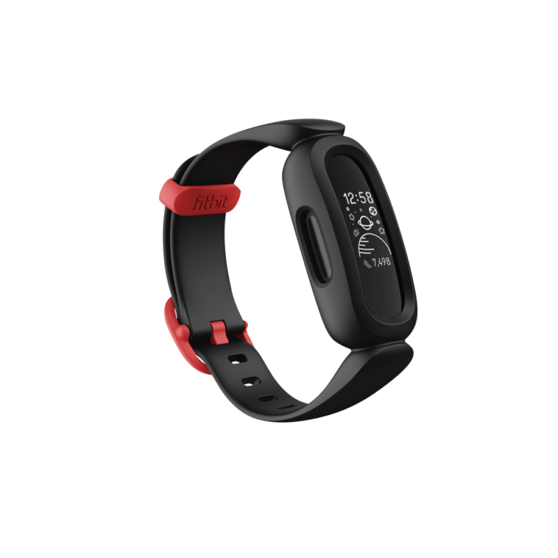 a black and red smart watch