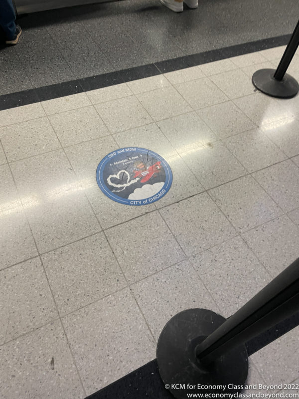 a sign on the floor