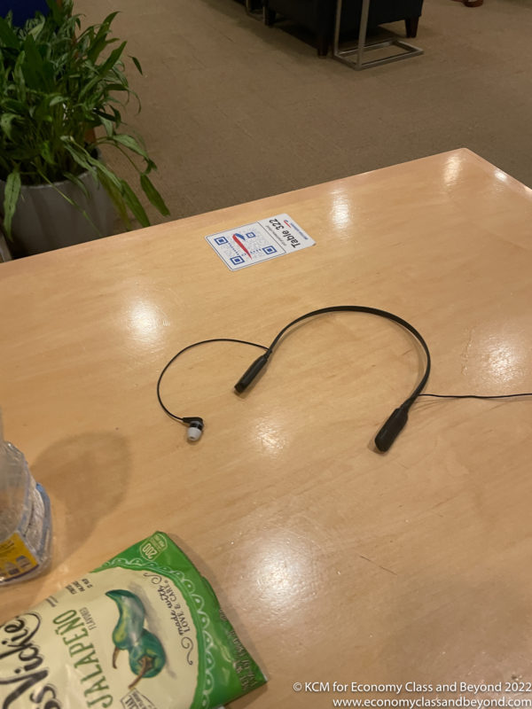 a black headphones on a table