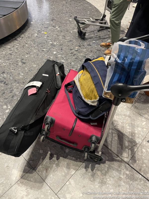 luggage on the floor