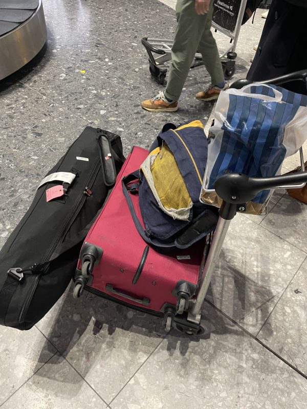 a luggage on the floor