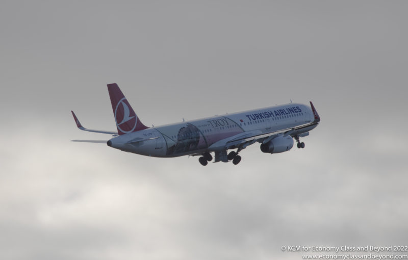 Turkish Airlines Airbus A321 in Year of Troy livery departing Manchester Airport - Image, Economy Class and Beyond