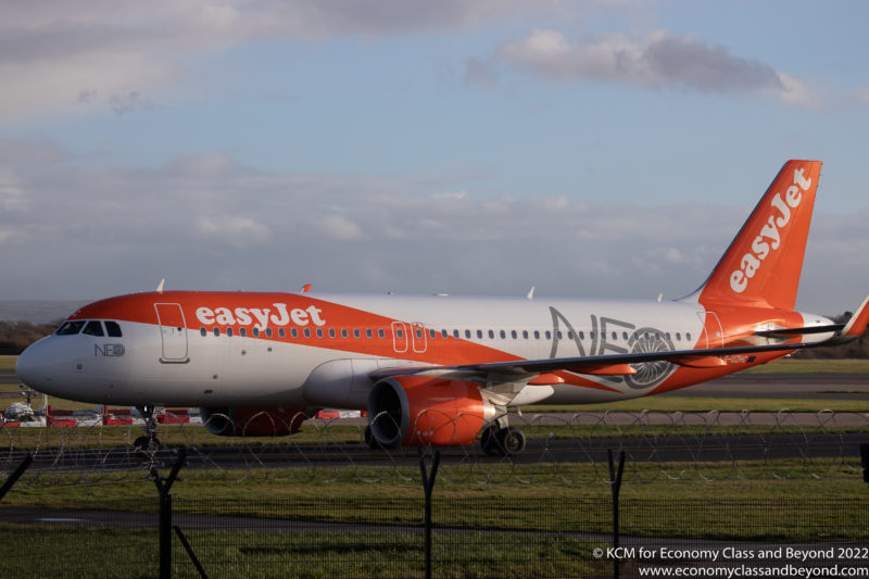 easyJet Airbus A320neo taxing at Manchester Airport - Image, Economy Class and Beyond