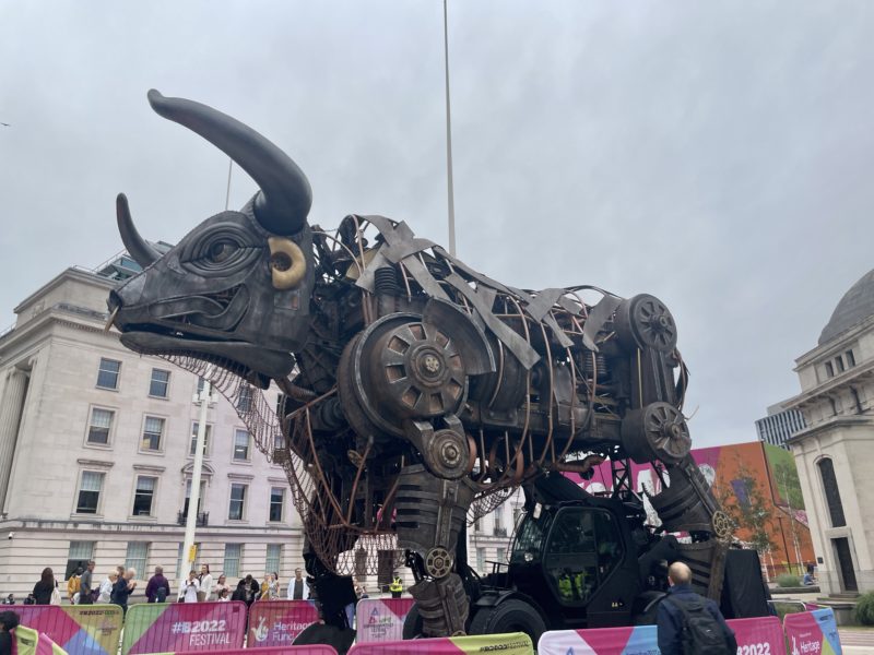 a bull made of metal