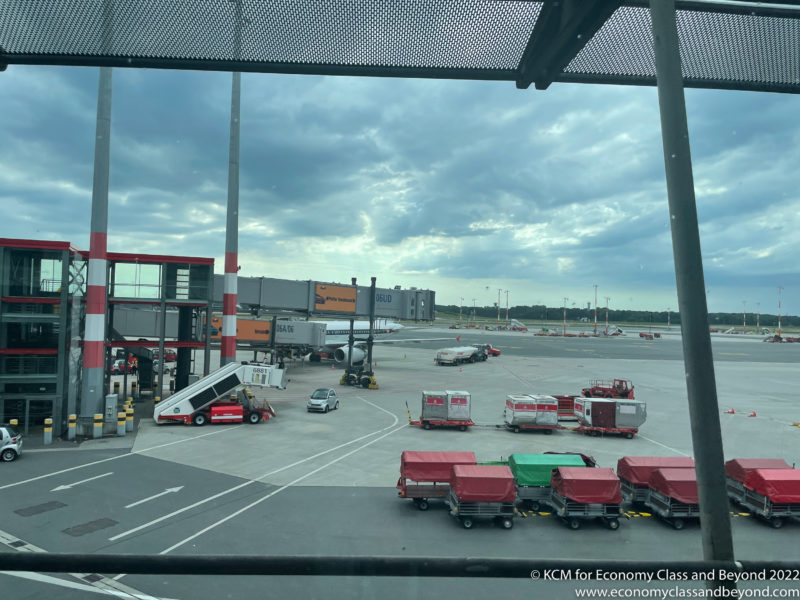 a view from a window of a airport