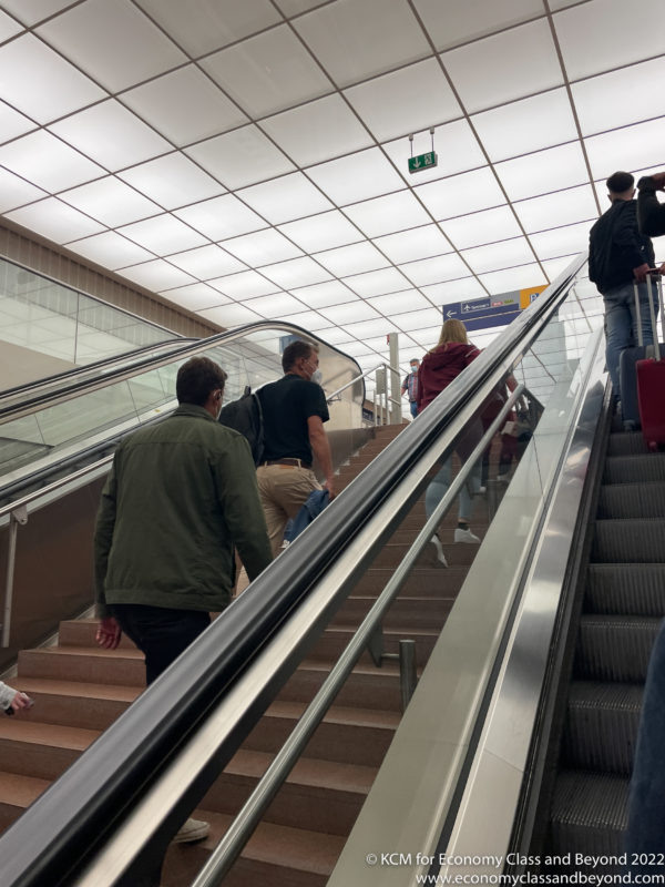 people on an escalator