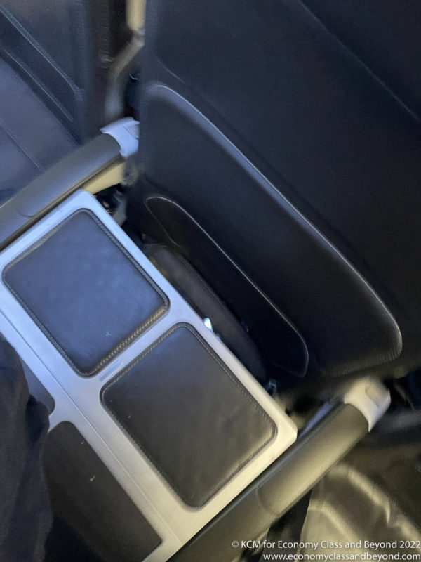 a seat with a black and white seat