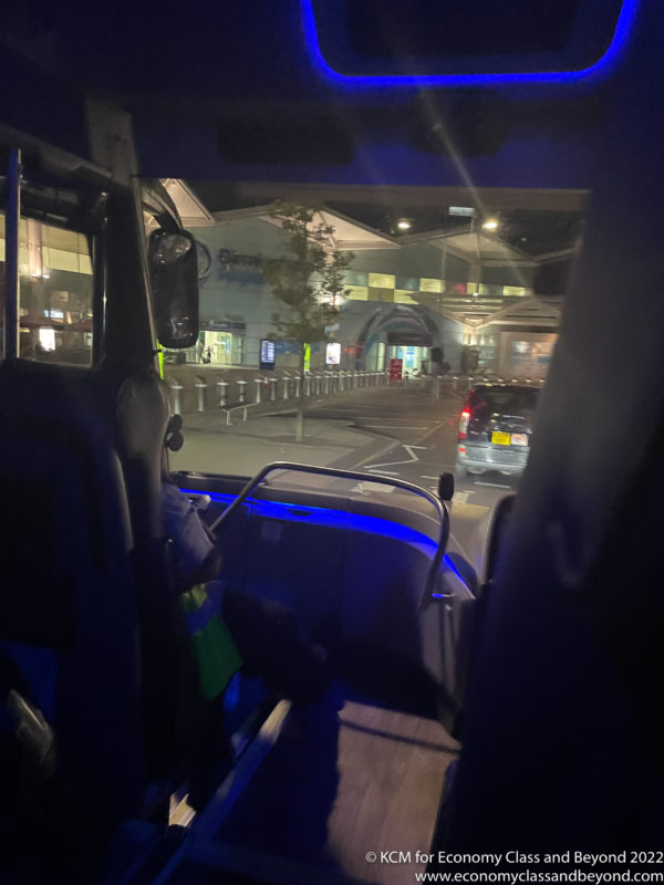 a view from inside of a bus