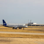 a plane on the runway