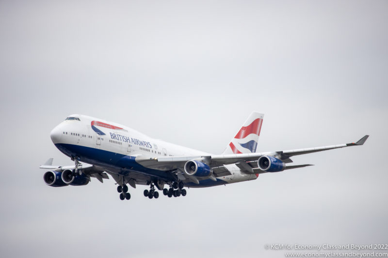 British Airways Boeing 747-400 landing at London Heathrow Airport - Image, Economy Class and Beyond 