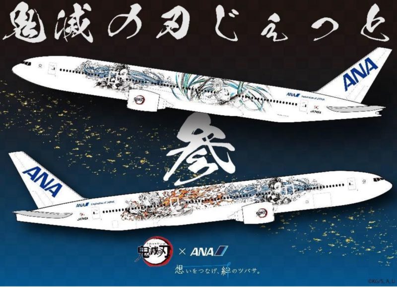 a two planes with designs on them