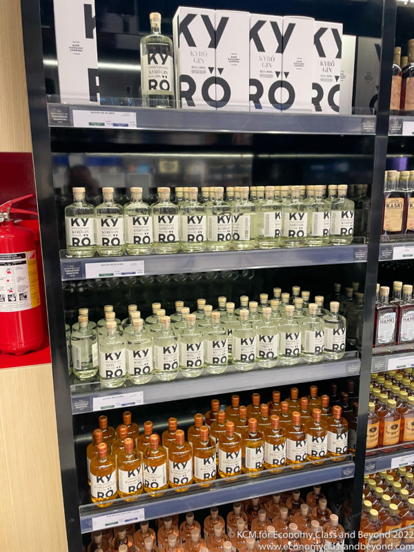 shelves of liquor on a shelf