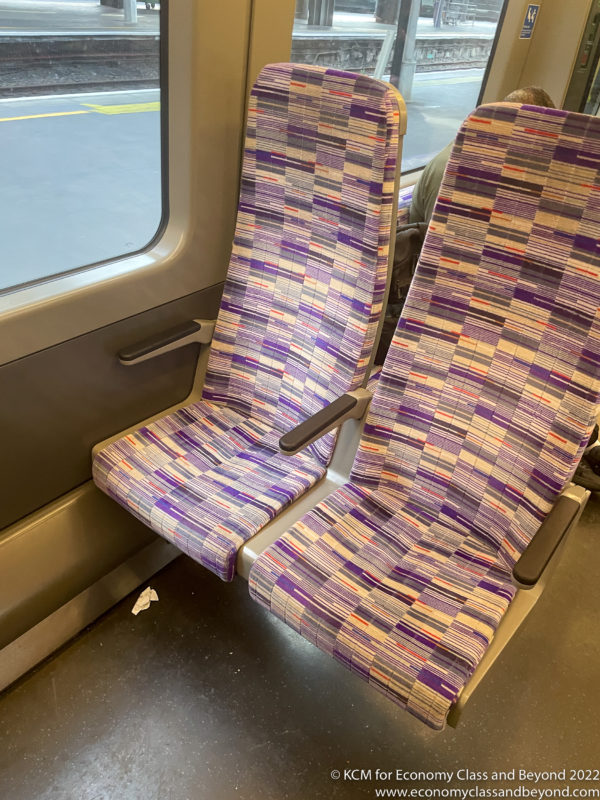 two seats on a train