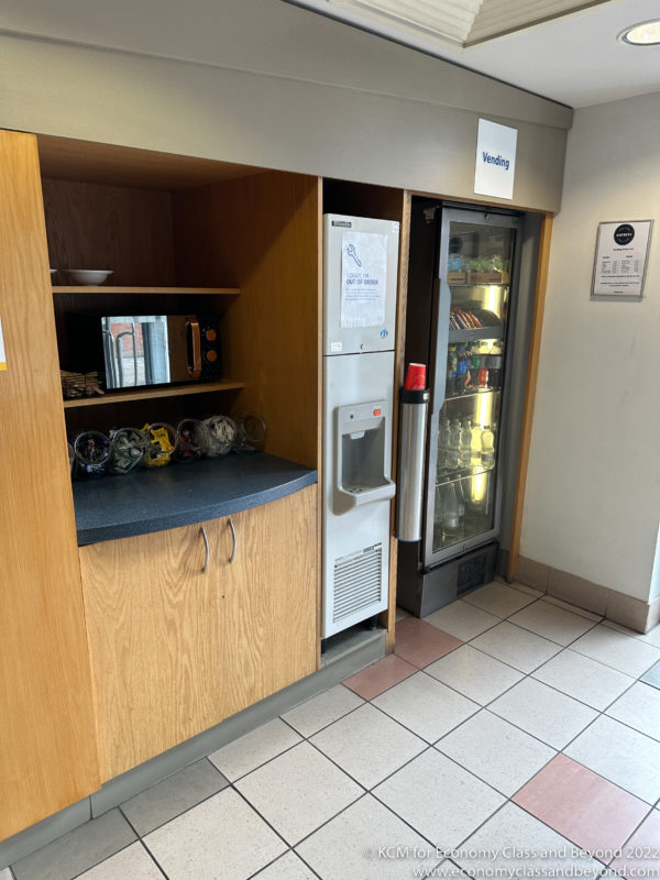 a refrigerator and a fridge in a room