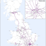 a map of england with white lines