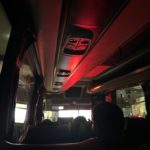 a red light on a bus