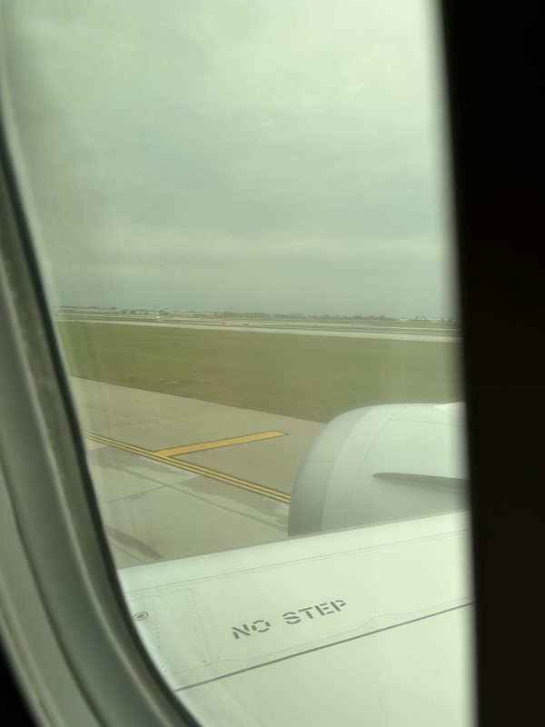 a view of a runway from a window