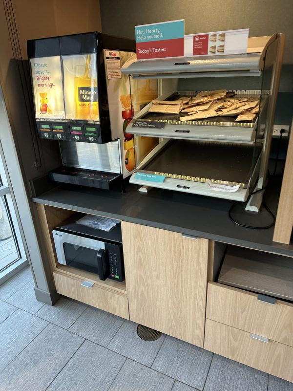 a coffee machine and a microwave