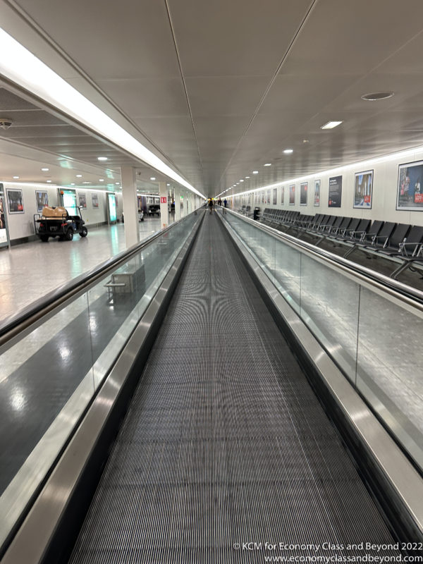 a walkway in a airport