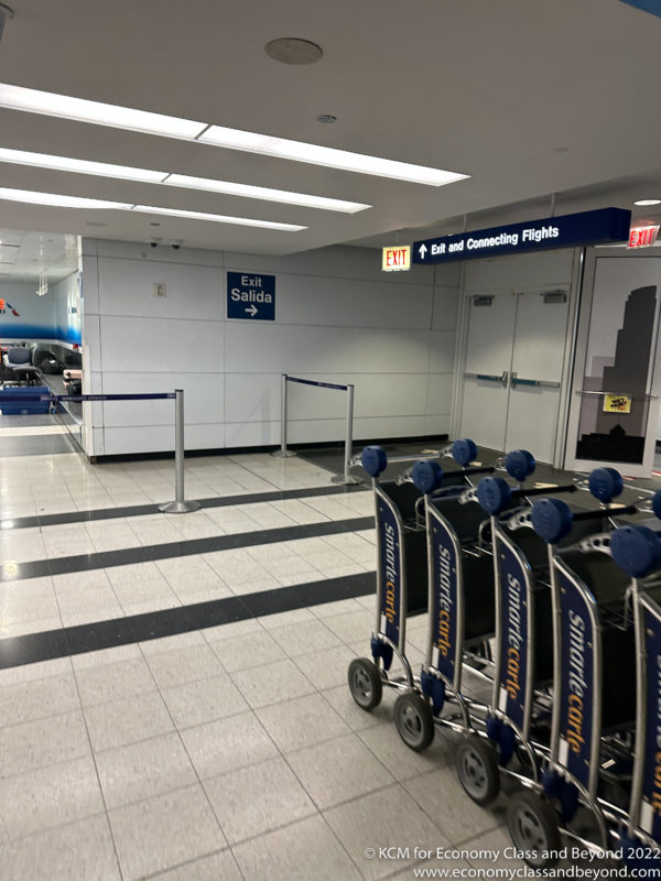 luggage carts in a building