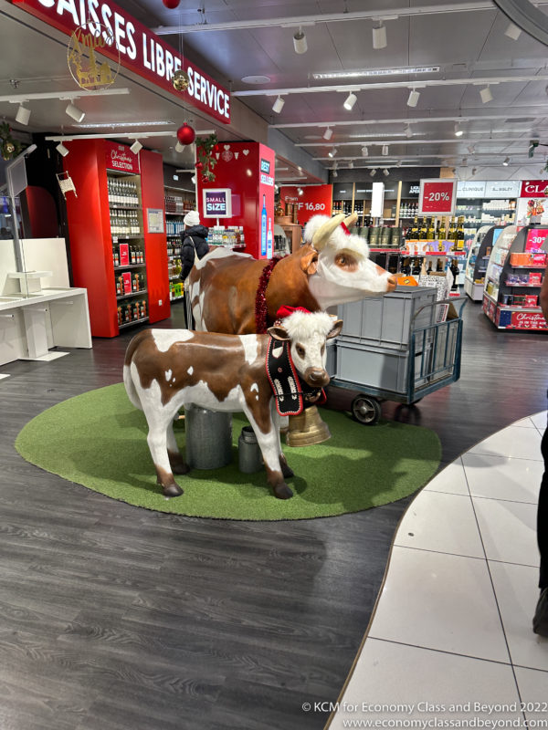 a cow statue in a store