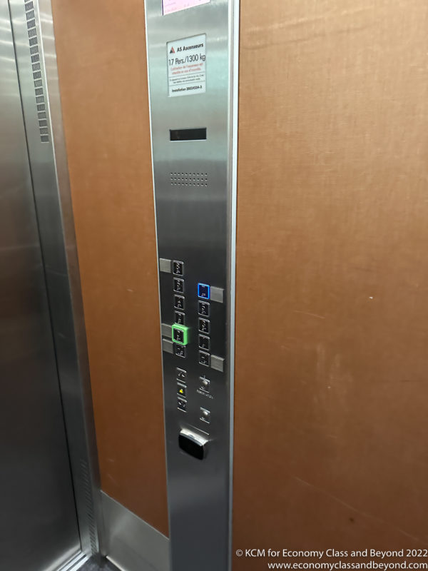 a elevator with buttons and buttons