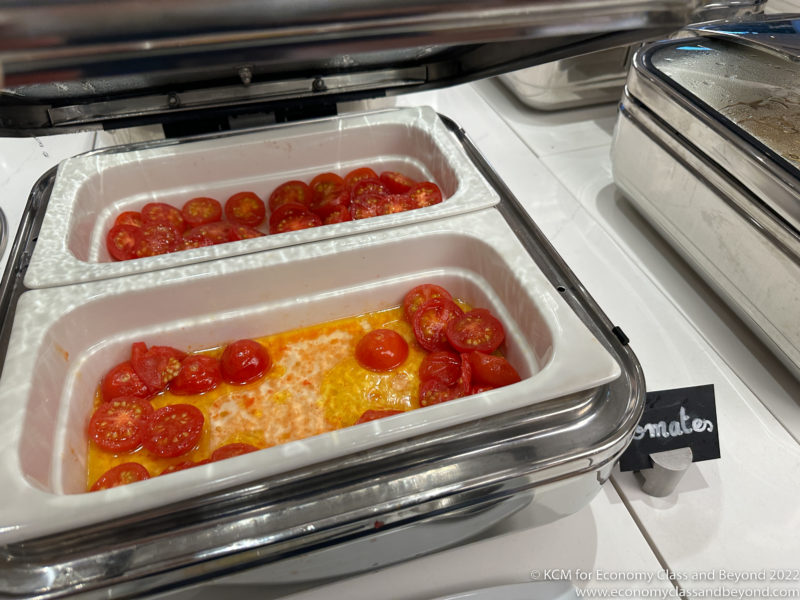 a trays of food in a container