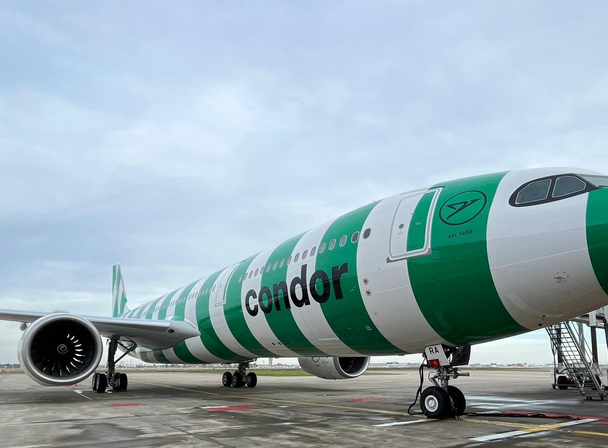 a green and white airplane