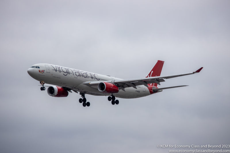 Virgin Atlantic Airbus A330-300 on finals to London Heathrow - Image, Economy Class and Beyond