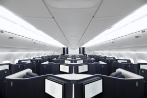 a row of seats in a plane