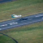 an airplane on a runway