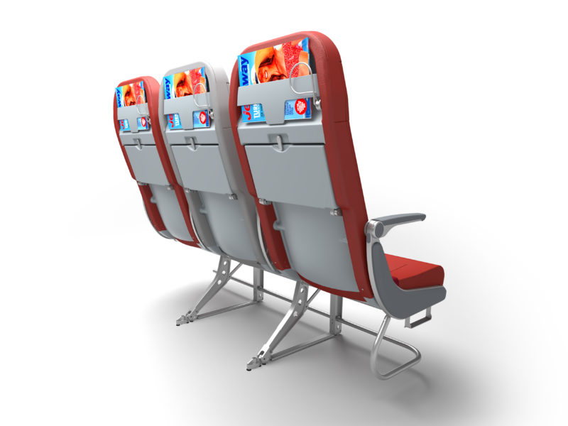 a row of seats with a red seat and a red seat with a red seat and a red seat with a red seat and a red seat with a white seat and a red seat with a red