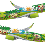 a couple of airplanes with cartoon characters on them
