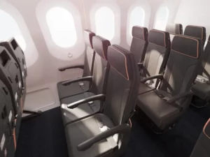 a row of seats in an airplane