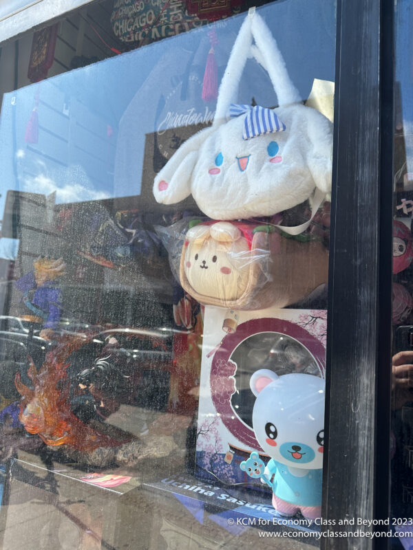 a window with toys and toys in it