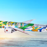 a plane with cartoon characters on it